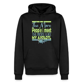 Plus de gens que je rencontre Axolotl - Sweat à capuche Premium bio Homme - noir - Devant - Nico (187cm)