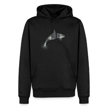 Orka Orca Killerwal Mörderwal Wale - Männer Premium Bio Hoodie - Schwarz - Vorne - Nico (187cm)