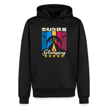 I'd rather be Glamping - Männer Premium Bio Hoodie - Schwarz - Vorne - Nico (187cm)