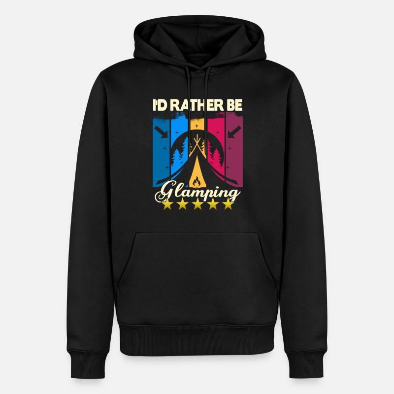 I'd rather be Glamping - Männer Premium Bio Hoodie - Schwarz