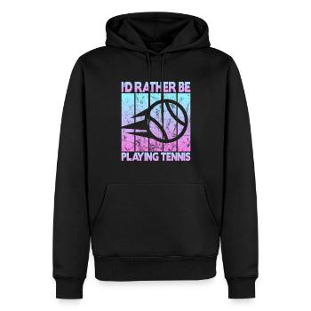 Je préfère jouer au tennis - Sweat à capuche Premium bio Homme - noir - Devant - Nico (187cm)