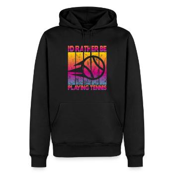 Je préfère jouer au tennis - Sweat à capuche Premium bio Homme - noir - Devant - Nico (187cm)