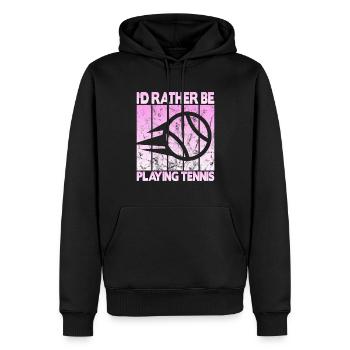 Je préfère jouer au tennis - Sweat à capuche Premium bio Homme - noir - Devant - Nico (187cm)