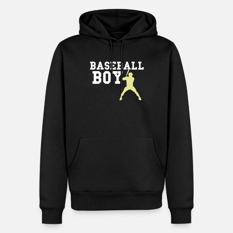 garçon de baseball - Sweat à capuche Premium bio Homme - noir