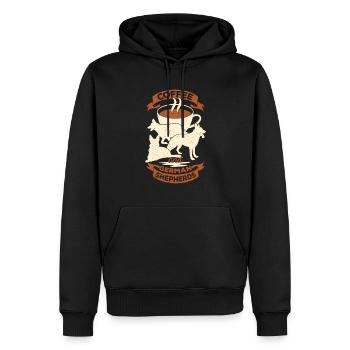 Berger allemand Café Chien Propriétaire Cadeau - Sweat à capuche Premium bio Homme - noir - Devant - Nico (187cm)