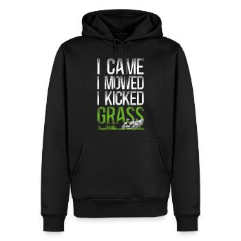 Tondeuse à gazon Mowing Papa Père - Sweat à capuche Premium bio Homme - noir - Devant - Nico (187cm)