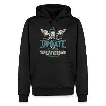 Update neue features 70 Jahre alt 70. Geburtstag - Männer Premium Bio Hoodie - Schwarz - Vorne - Nico (187cm)