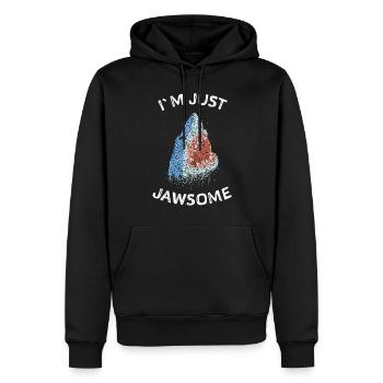Jawsome Grand Requin Blanc Requin Requins Amoureux des Requins - Sweat à capuche Premium bio Homme - noir - Devant - Nico (187cm)