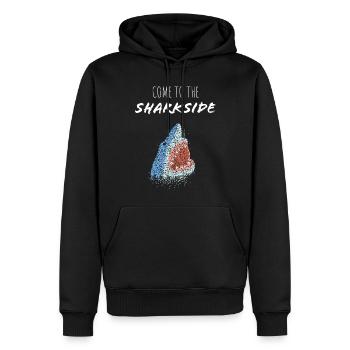 Grosser Weisser Hai Haifisch Wale Shark - Männer Premium Bio Hoodie - Schwarz - Vorne - Nico (187cm)