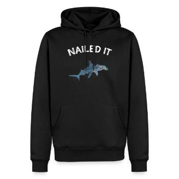 Cloué Il Requin Marteau Requin Amoureux des requins - Sweat à capuche Premium bio Homme - noir - Devant - Nico (187cm)
