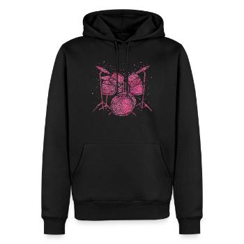 Drums Drummer Drumset - Men’s Premium Organic Hoodie - black - Front - Nico (187cm)