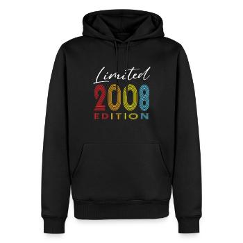 Édition limitée 2008 - Sweat à capuche Premium bio Homme - noir - Devant - Nico (187cm)