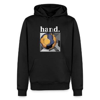 Handball Logo Handballverein Handballspielerin - Männer Premium Bio Hoodie - Schwarz - Vorne - Nico (187cm)