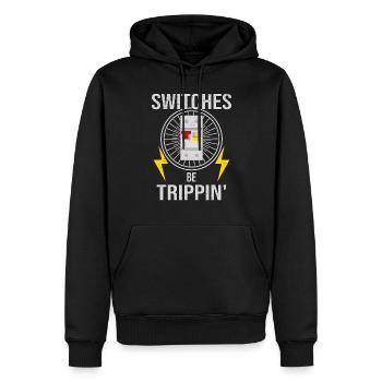 Switch box fuse Electrician Electronics technician - Men’s Premium Organic Hoodie - black - Front - Nico (187cm)