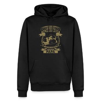 Schreiner Papa Sprüche - Männer Premium Bio Hoodie - Schwarz - Vorne - Nico (187cm)