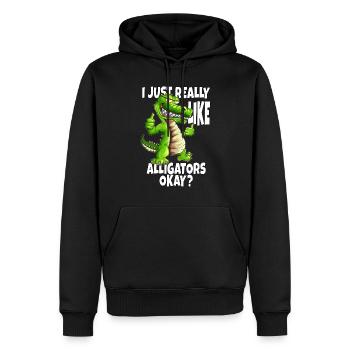Alligatoren Krokodil Fan Echsenliebhaber Tiermotiv - Männer Premium Bio Hoodie - Schwarz - Vorne - Nico (187cm)