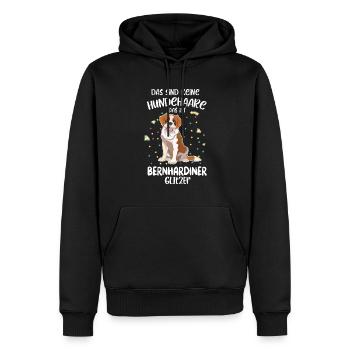Keine Hundehaare das ist Bernhardiner Glitzer Hund - Männer Premium Bio Hoodie - Schwarz - Vorne - Nico (187cm)