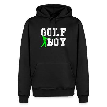 golf boy - Männer Premium Bio Hoodie - Schwarz - Vorne - Nico (187cm)