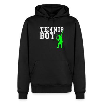 Tennis boy - Männer Premium Bio Hoodie - Schwarz - Vorne - Nico (187cm)