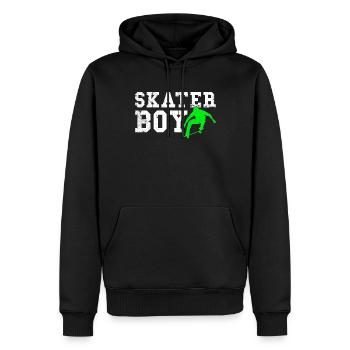 patineur garçon - Sweat à capuche Premium bio Homme - noir - Devant - Nico (187cm)