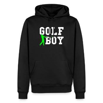 golf boy - Männer Premium Bio Hoodie - Schwarz - Vorne - Nico (187cm)
