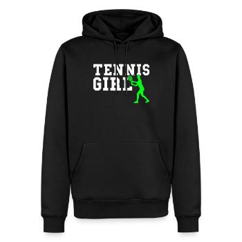 Fille de tennis - Sweat à capuche Premium bio Homme - noir - Devant - Nico (187cm)
