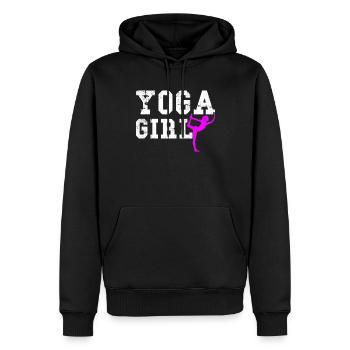 Yoga girl - Männer Premium Bio Hoodie - Schwarz - Vorne - Nico (187cm)