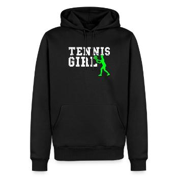 Fille de tennis - Sweat à capuche Premium bio Homme - noir - Devant - Nico (187cm)