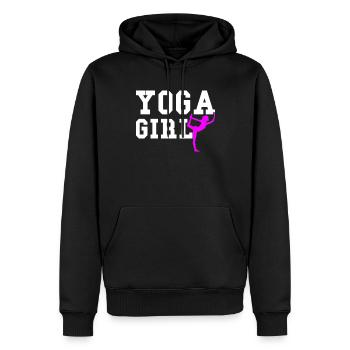 Fille de yoga - Sweat à capuche Premium bio Homme - noir - Devant - Nico (187cm)