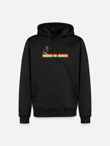 Flamingo Retro - Men’s Premium Organic Hoodie - black