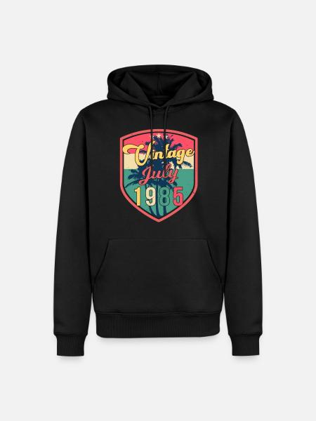 1985 Juli Beste Geschenkidee - Männer Premium Bio Hoodie - Schwarz