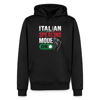 Drôles de gestes de la main italienne Italie Amateurs - Sweat à capuche Premium bio Homme - noir - Devant - Nico (187cm)