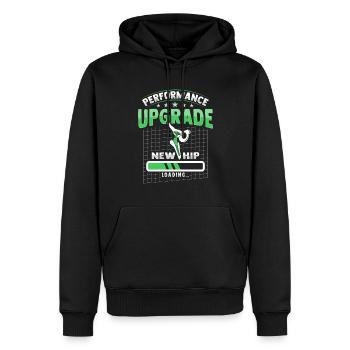Bionic part design after hip prosthesis surgery - Men’s Premium Organic Hoodie - black - Front - Nico (187cm)