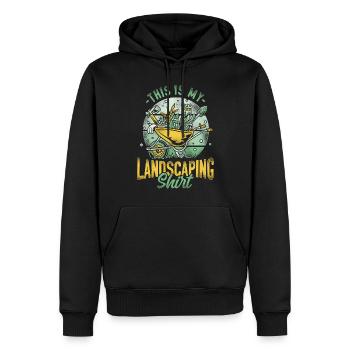 Paysagiste Aménagement Paysager - Sweat à capuche Premium bio Homme - noir - Devant - Nico (187cm)