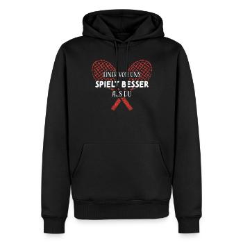 Tennisspieler Tennisspielerin Tennis - Männer Premium Bio Hoodie - Schwarz - Vorne - Nico (187cm)