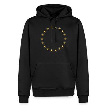 Cooler Sternenkreis Gelb - Männer Premium Bio Hoodie - Schwarz - Vorne - Nico (187cm)