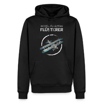 Modellflugzeug Modellflieger Modellbau - Männer Premium Bio Hoodie - Schwarz - Vorne - Nico (187cm)
