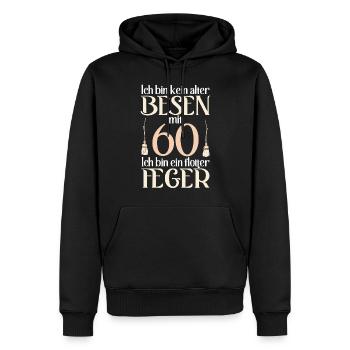Alter Besen Flotter Feger 60 Jahre 60. Geburtstag - Männer Premium Bio Hoodie - Schwarz - Vorne - Nico (187cm)