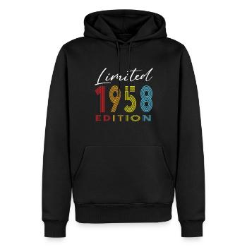Limited Edition 1958 - Männer Premium Bio Hoodie - Schwarz - Vorne - Nico (187cm)