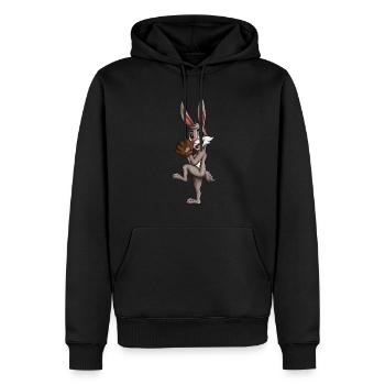 Lapin de Pâques Tenue de Baseball Lapin avec Vêtements de Baseball - Sweat à capuche Premium bio Homme - noir - Devant - Nico (187cm)