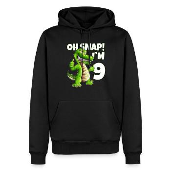 Lizard Lover Alligator Crocodile 9th Birthday - Men’s Premium Organic Hoodie - black - Front - Nico (187cm)