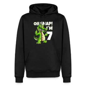 Kinder die 7 werden Kids Alligator Krokodil Design - Männer Premium Bio Hoodie - Schwarz - Vorne - Nico (187cm)