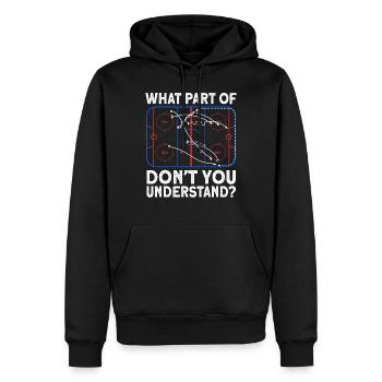 Quelle partie de n’avez-vous pas compris le hockey - Sweat à capuche Premium bio Homme - noir - Devant - Nico (187cm)