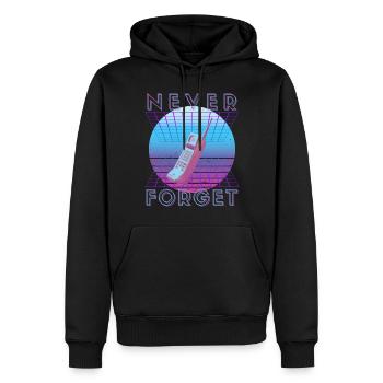 Never Forget Retro 80s 90s Nostalgia - Men’s Premium Organic Hoodie - black - Front - Nico (187cm)