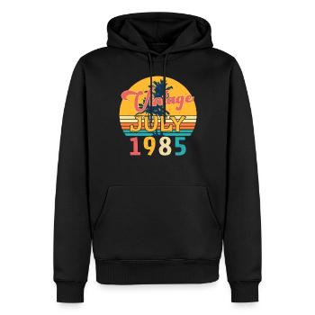 Voeux d'anniversaire cool pour juillet 1985 - Sweat à capuche Premium bio Homme - noir - Devant - Nico (187cm)