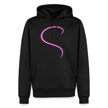 Conception rose demi-cœur - Sweat à capuche Premium bio Homme - noir - Devant - Nico (187cm)