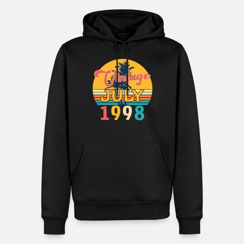 Année de construction Juillet 1998 - Sweat à capuche Premium bio Homme - noir