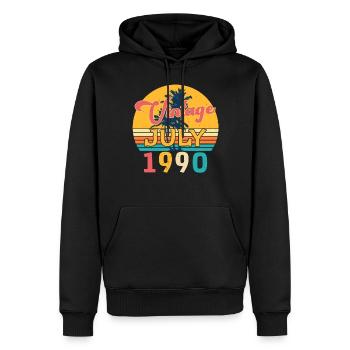 Juli 1990 Legendär - Männer Premium Bio Hoodie - Schwarz - Vorne - Nico (187cm)