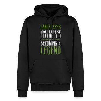Paysagiste Aménagement Paysager - Sweat à capuche Premium bio Homme - noir - Devant - Nico (187cm)