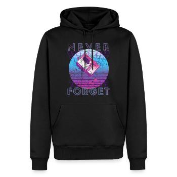 Never Forget Retro 80s 90s Nostalgia - Men’s Premium Organic Hoodie - black - Front - Nico (187cm)